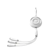 Joyroom S-A40 3-in-1 mini-Retractable 30W Fast Charging White Cable (1 Meter)